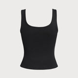 Must – Elegantne V-kaelusega tank-top