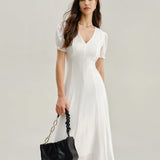 Valge – Elegantne midi kleit