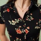 Glória – Must lillene midi kleit