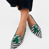 Riane – Rohelised loafers zebratriibuga