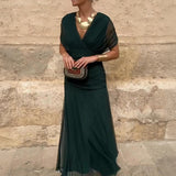 Louise – Elegantne maxi kleit V-kaelusega