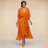 Marta – Elegantne šifoonkleit V-dekolteega