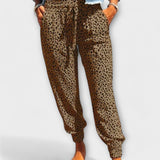 Feli - Calças leopardo com pernas largas