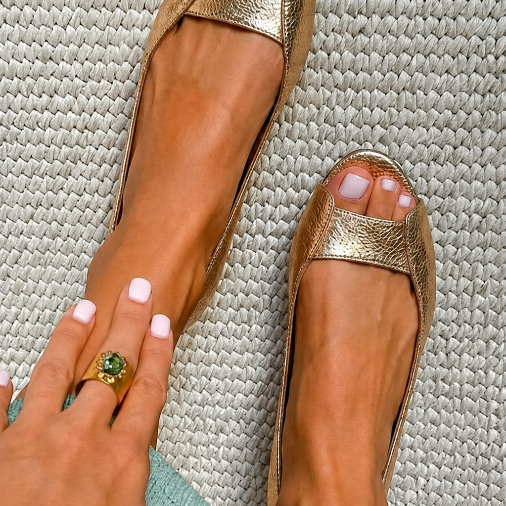Adelina – Kuldne mugav chic sandaalid