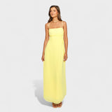 Flossie – Elegantne kollane maxi kleit