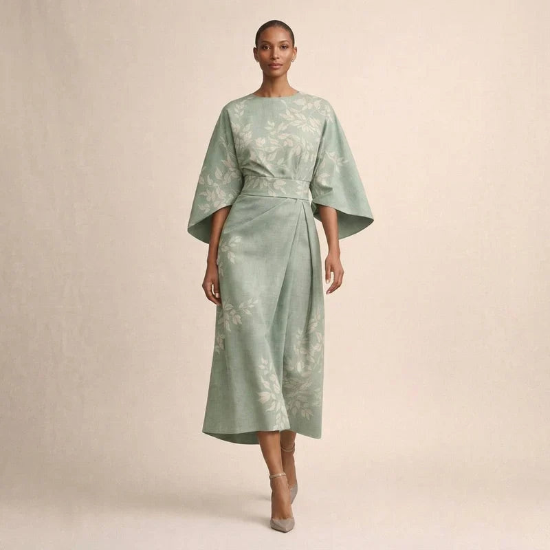 CLEMENTINE – Lilled midi kleit elegantse taljega