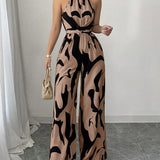 Halter – Stiilne jumpsuit abstraktse printimisega