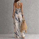 Halter – Kunstilise prindiga jumpsuit