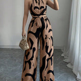 Halter – Stiilne jumpsuit abstraktse printimisega