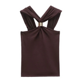 Aria – Mocha halter top