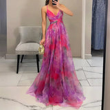 Giselle – Lummav maxi-kleit lillemustriga