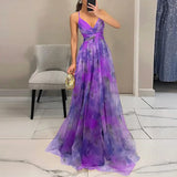 Giselle – Lummav maxi-kleit lillemustriga