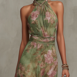 Lidia – Elegantne lilleline maxi kleit