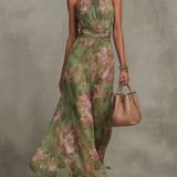 Lidia – Elegantne lilleline maxi kleit