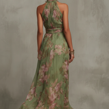 Lidia – Elegantne lilleline maxi kleit