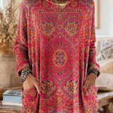 Prindiga tunika – Boho stil z dolgimi rokavi