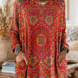 Prindiga tunika – Boho stil z dolgimi rokavi