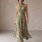 Lidia – Elegantne lilleline maxi kleit