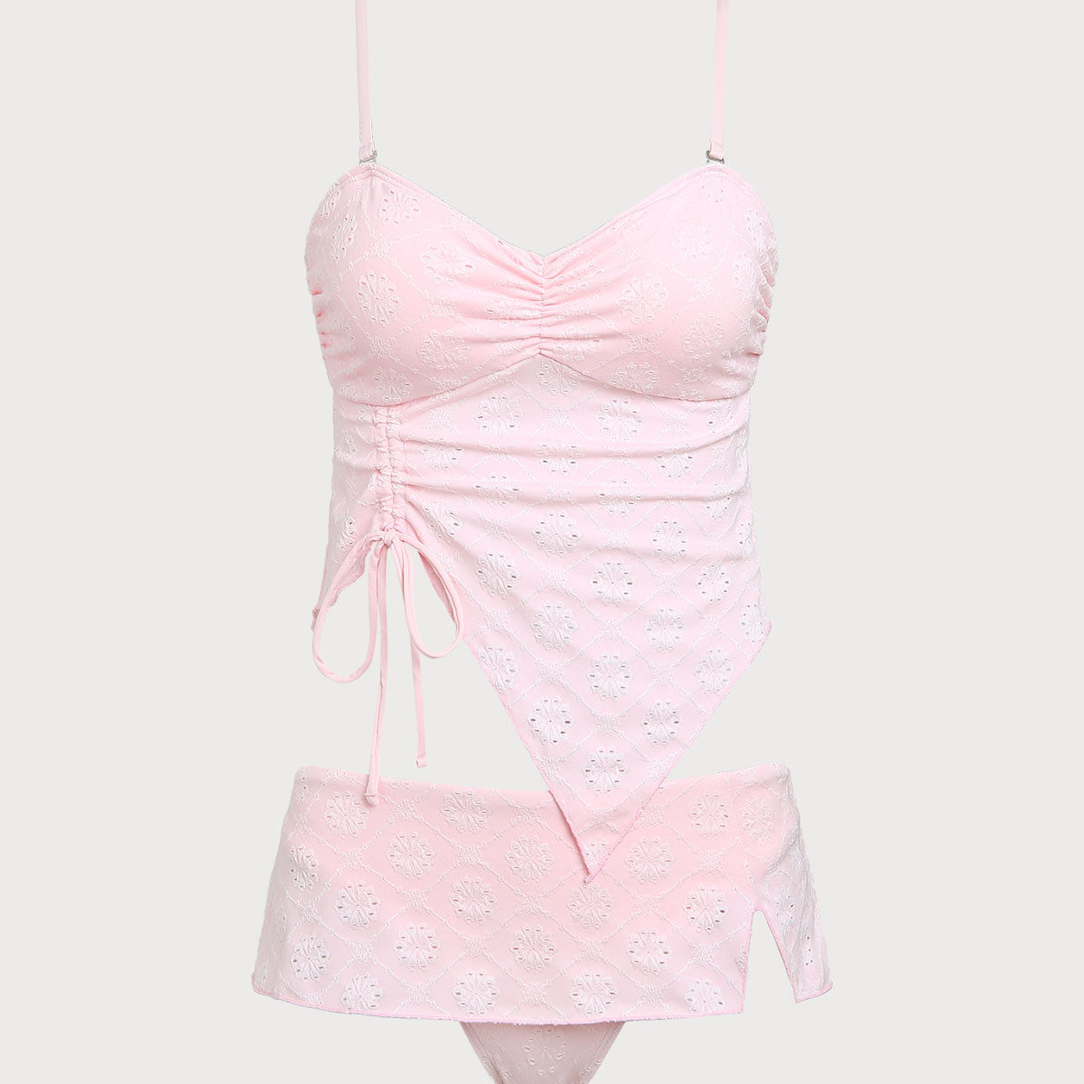 Roosa – Geomeetriline tankini komplekt