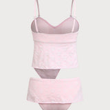 Roosa – Geomeetriline tankini komplekt