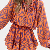 Yasmine – Mini kleit volaanidega ja Ikat mustriga