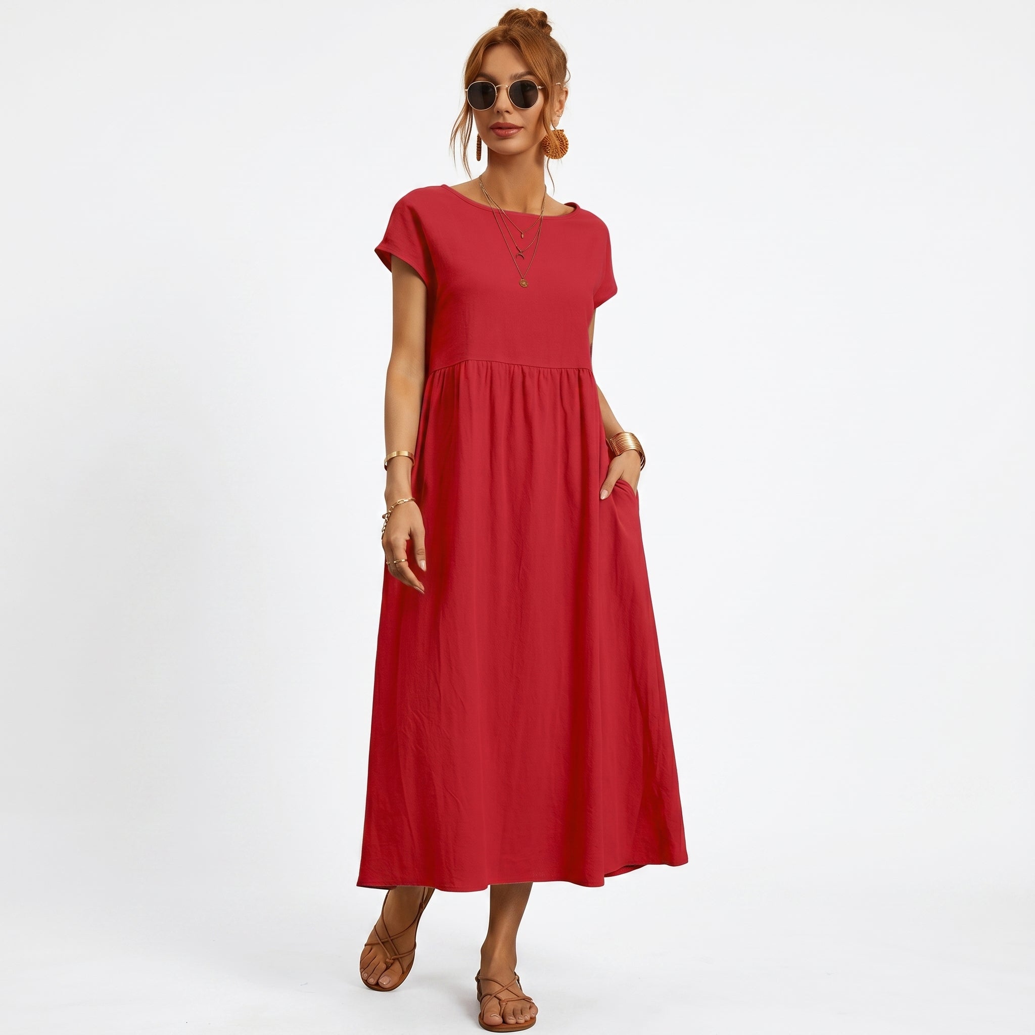 Inês – Elegantne midi kleit taskutega