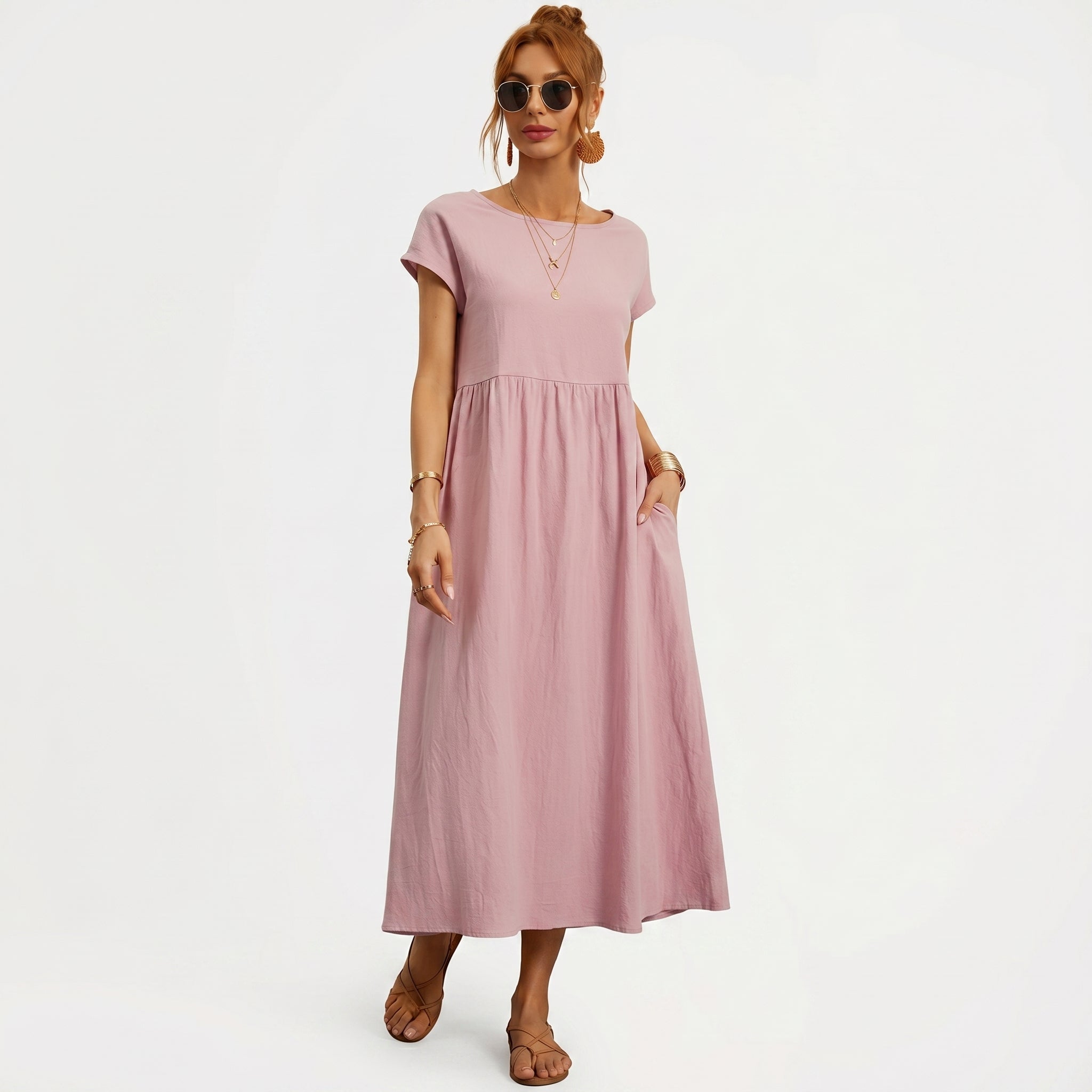 Inês – Elegantne midi kleit taskutega