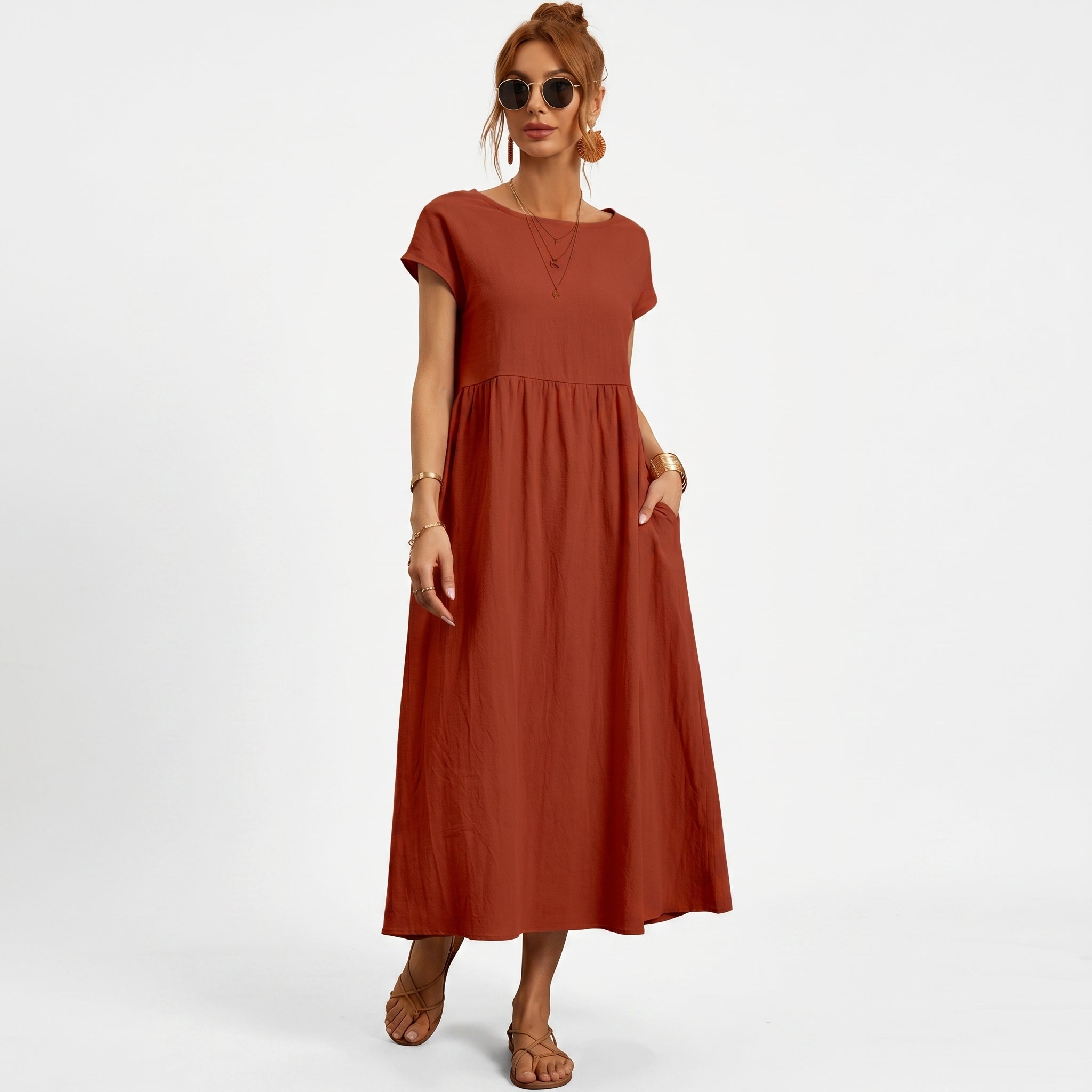 Inês – Elegantne midi kleit taskutega