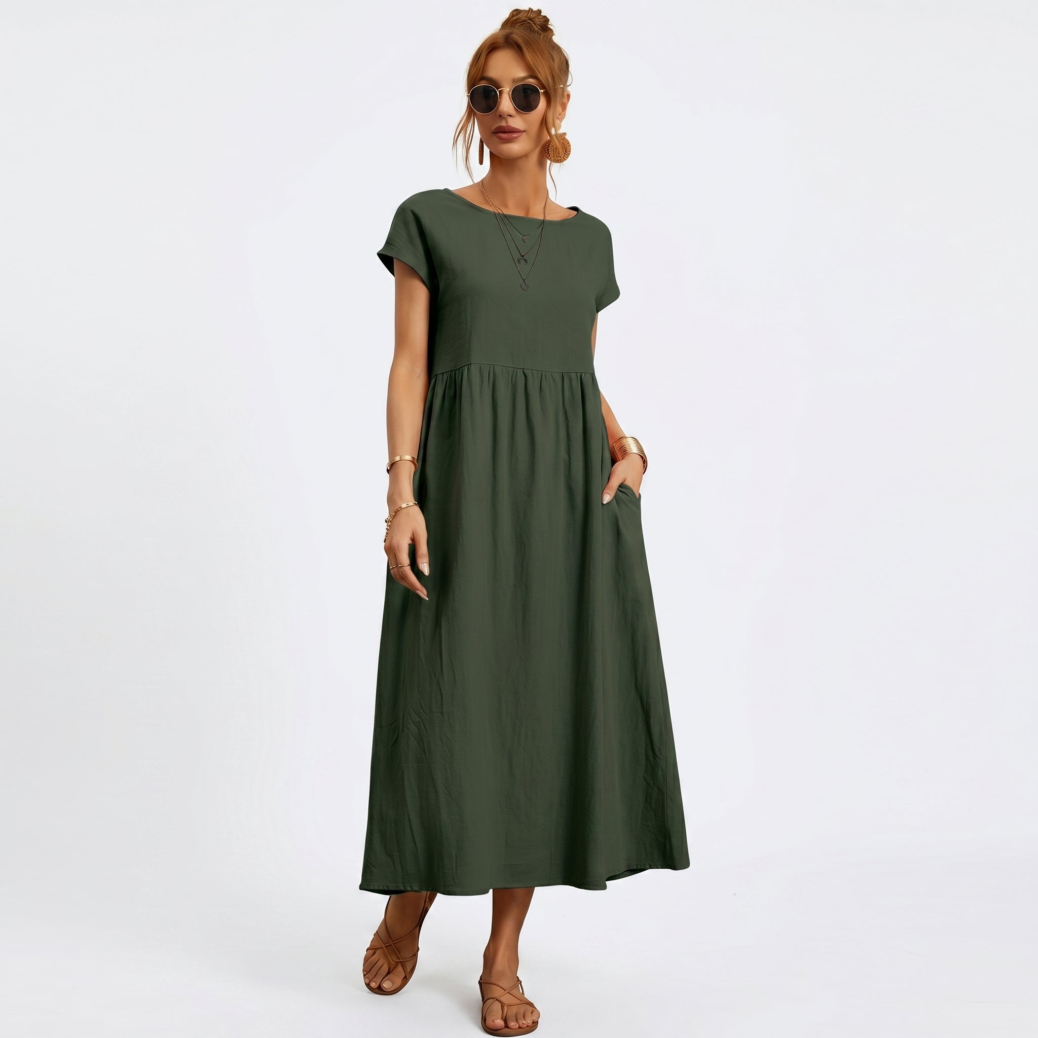 Inês – Elegantne midi kleit taskutega