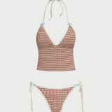 Pruun Kontrasti Saba – Vintage tankini komplekt