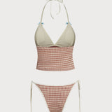 Pruun Kontrasti Saba – Vintage tankini komplekt