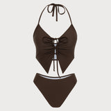 Pruun Kortsuline – Elegantne tankini komplekt