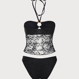 Must O-Rõngaga – Stiilne tankini komplekt