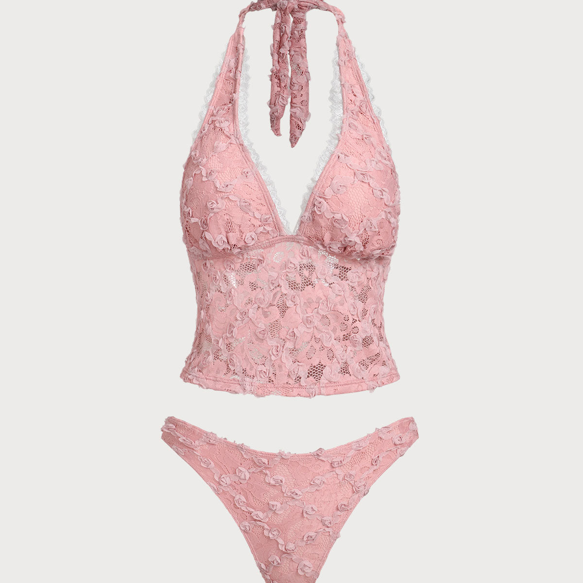 Roosa – Retro pitsiline tankini komplekt