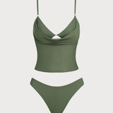 Hall Roheline – Elegantne tankini komplekt