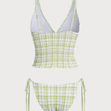Punane Ruuduline – Stiilne tankini komplekt