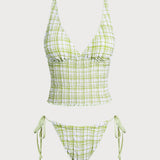 Punane Ruuduline – Stiilne tankini komplekt