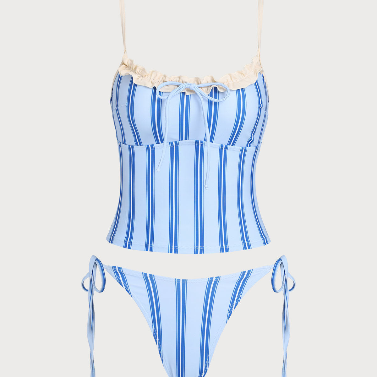 Sinine Triibuline – Stiilne tankini komplekt