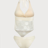 Beige – Elegantne tankini komplekt