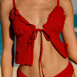 Veinipunane – Elegantne tankini komplekt