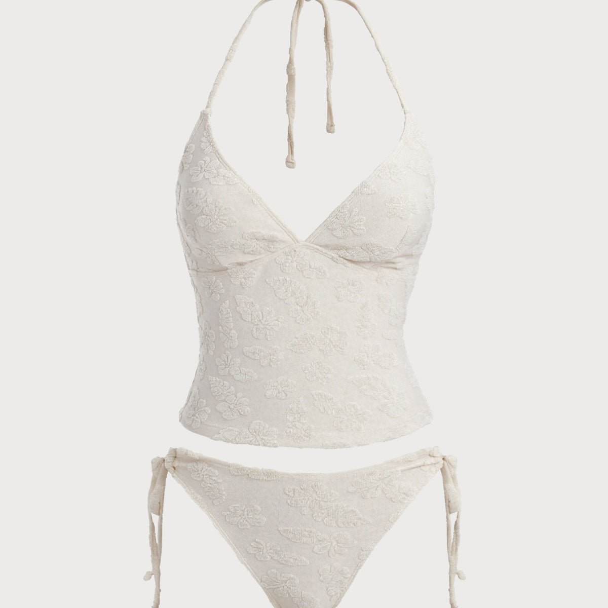 Valge Troopiline – Elegantne tankini komplekt