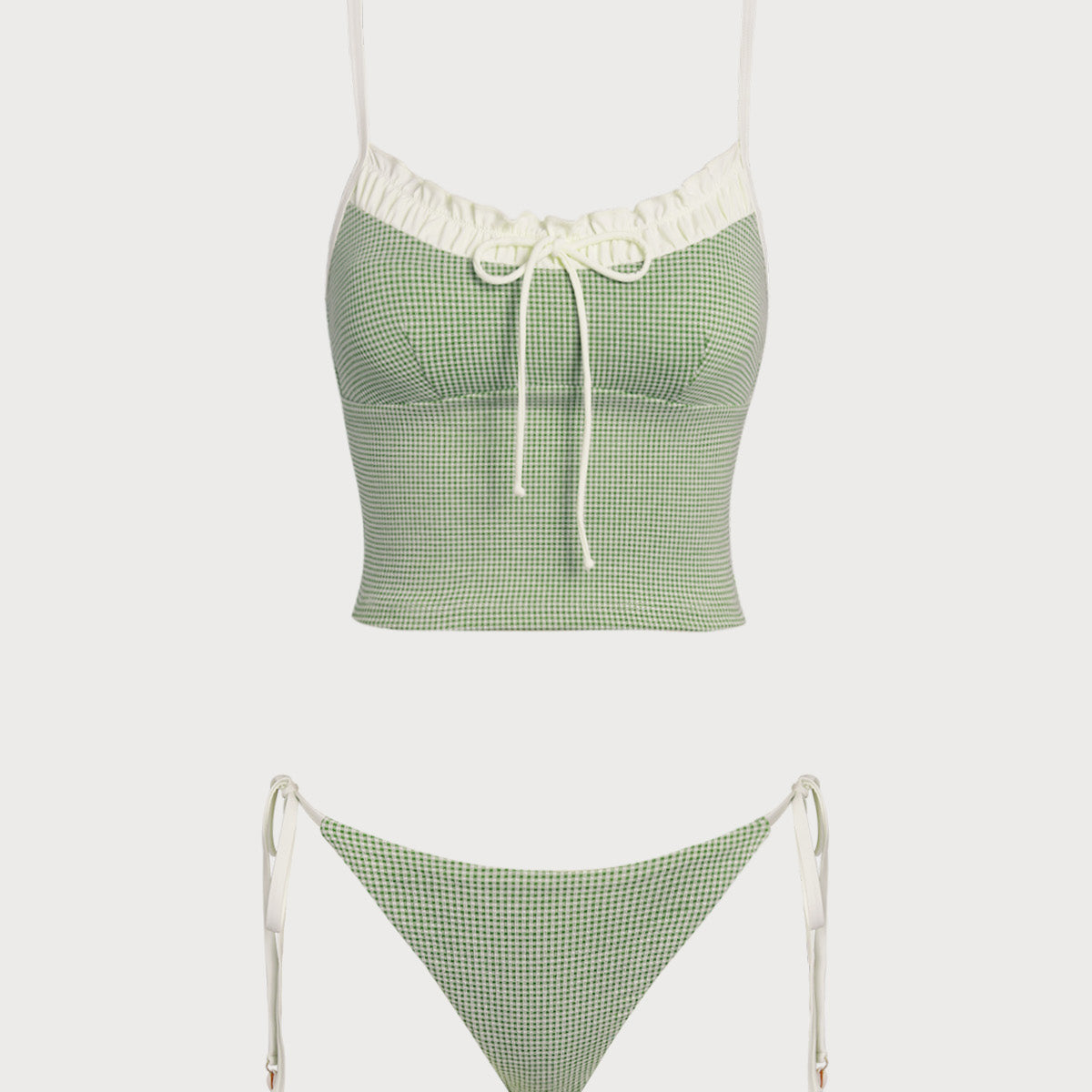 Sinine – Vintage ruuduline tankini komplekt