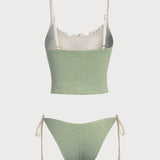 Sinine – Vintage ruuduline tankini komplekt
