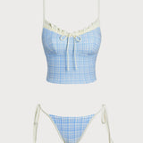 Hele Sinine – Elegantne ruffle-tankini komplekt