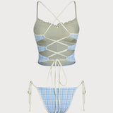 Hele Sinine – Elegantne ruffle-tankini komplekt
