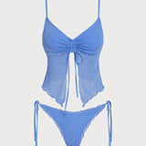 Sinine Lurex – Elegantne tankini komplekt