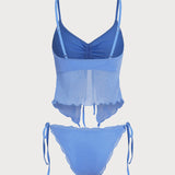 Sinine Lurex – Elegantne tankini komplekt