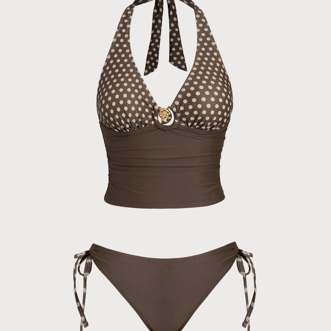 Pruun Täpiline – Elegantne tankini komplekt