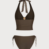 Pruun Täpiline – Elegantne tankini komplekt