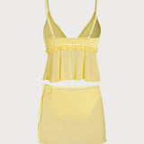 Kollane Ruffles – Elegantne tankini komplekt
